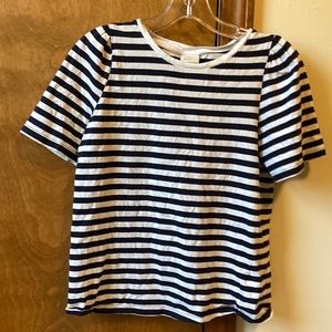 A new day striped puff sleeve small tee